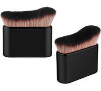 2pcs Brosse Autobronzante7,6x6,8cm Pinceaux Maquillage Corps Avec Poils Douxapplicateur De Brosse Autobronzante Pinceau Poudre Solaire Pour Jambes Bras Cou Dos Corps Visage (Noir)
