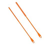 2pcs Brosse de Paille en Silicone, 6mm+8mm Extra Longues Brosse de Nettoyage Paille Goupillon Nettoyage Paille Brosse Nettoyage Crevasse pour Verre Paille Métallique (Orange)