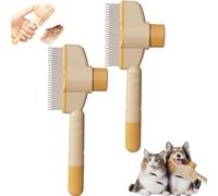 2PCS Brosse de Toilettage Autonettoyante pour Animaux, Peigne Anti Puces pour Chat et Chien, Peigne Anti-puces pour Animaux de Compagnie, Brosse anti Puce Chien, Brosse anti Puces pour Chat (Jaune)