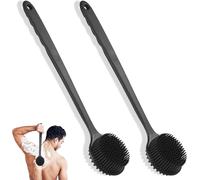 2pcs Brosse Dos Douche En Silicone,38cm Brosse Exfoliante Corps À Long Manche,Brosse Silicone Corps Double Face,Brosse Dos Pour Masser Sous La Douche,Body Scrub Pour Hommes Et Femmes
