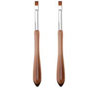 2pcs Brosses de vernis à ongles, vernis à ongles à pointe à tête plate à tête plate lisse avec brossage doux, brosse à pointe française légère pour ongles, brosse à ongles en acrylique portable