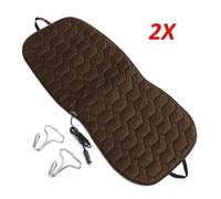 2pcs Brown Housses De Siège De Voiture Chauffants, Housse De Siège En Peluche, Tapis Chauffant Électrique, 12v, 3 Couleurs, Pour L'hiver, Pour La Maison
