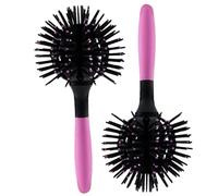 2pcs Brusque à cheveux rond, 3D Resicace de curling résistant à la chaleur Forme de boule de baule Forme de peigne outil de style pour les cheveux bouclés thermiques, peignes