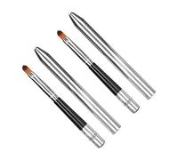 2PCS Brusque à Lèvres Ergonomique avec Conception de Scellage étendue - Brosse à Rouge à Lèvres en Aluminium Compact pour un Nettoyage Facile et une portabilité Pratique