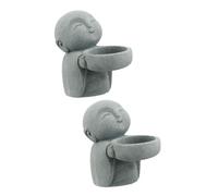 2pcs Buddha Resin Candlestick Statue Tealight Holder Decorative Home Decor Artware Living Room