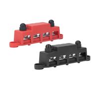 2Pcs Bus Bar Terminal Block 48V 250A Heavy Duty Module Distribution de puissance DC Box 4 positions M10 pour RV marine Rouge Noir