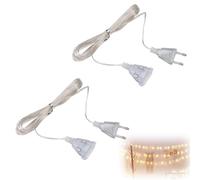 2PCS Câble D'extension Transparent, Rallonges Électriques 5m Rallonge Électrique Transparente Rallonge Electrique Fil Plat Câble D'alimentation Fin 220V pour Lanternes LED et Utilisation Extérieure