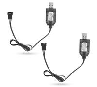 2pcs Câbles Chargeur USB Remplacement pour SM-4P, Chargeur USB Batterie 7,4V pour Voiture Radiocommandée Bateau et Gel Blaster