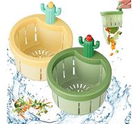2pcs Cactus Évier passoire en plastique cactus cactus filtre filtre Évier panier panier panier de vidage de décharge automatique Panier de filtre d'évier, anti-resserrement du cactus de cuisine