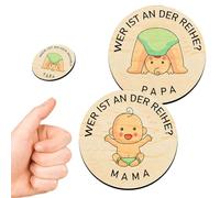 2Pcs Cadeau pour bébé garçon fille - Cadeau de grossesse - Pièce de décision en bois - Idée cadeau pour les futures mamans - Cadeaux de baptême pour filles