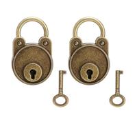 2PCS Cadenas vintage en forme d'ours avec clé petit ours bronze cadenas vintage à clé 4.5x2.8x0.8cm retro bear-shaped padlock with key convient à divers décors boîtes de rangement comme cadeaux