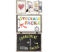 2Pcs Cadre Dessin Enfant à Changer A4 Blanc en Bois, Cadre pour Dessin Enfant, Rangement Dessins Enfants, Cadre à Dessin Interchangeable. Cadre Photo Dessin Enfant Stockage Facile de 80 feuilles d'art