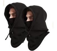 2pcs Cagoule Épaisse à Double Couche,Bonnet en Polaire Épaisse, Capuche Coupe-Vent et Chaude,Protège-Nuque pour Hommes et Femmes