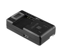 2pcs Camera Battery Charger - Chargeur USB Slim avec Écran LCD | 4,35W Petit Chargeur Noir Portable | Prise en Charge Rapide du Mur De Voyage Monté pour Les Caméras Numériques Et Les Smartphones
