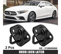 2pcs Capot Serrure Loquet Supérieur Remplacement pour Voiture 2128800060 Noir