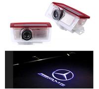 2pcs Car voiture LED Projecteur de La Lampe porte Ghost Shadow Bienvenue lumière sans fil laser haute définition pour Mercedes-Benz