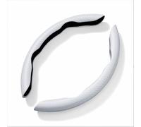 2pcs Carbone Protection Volant pour Audi S8 2007-2017,Volant SegmentéE Respirant AntidéRapant Couvre Volant Voiture,White