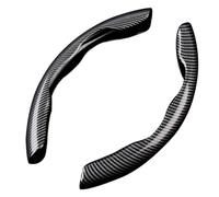 2pcs Carbone Protection Volant pour Chrysler Grand Cherokee 2007-2012,Volant SegmentéE Respirant AntidéRapant Couvre Volant Voiture,Black