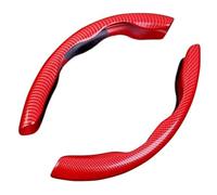 2pcs Carbone Protection Volant pour Mitsubishi Outlander(5seats) 2016-2018,Volant SegmentéE Respirant AntidéRapant Couvre Volant Voiture,Red