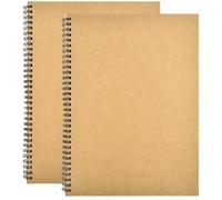 2pcs Carnet Note Spirale,200 Gsm/140 Pages Cahiers De Croquis,A4 Sketch Bloc Spiralé Pour Garçons Filles Peinture Aquarelle,Journalr,Dessin Paysage (Couverture Kraft)