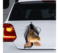 2pcs carpe voiture autocollant, carpe aimant, carpe autocollant, carpe voiture autocollant ordinateur portable valise camion accessoires voiture autocollant décoration autocollant drôle voiture pare-c