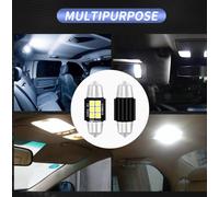 2pcs Cars Small Light Double Tip 6smd-3030 Aluminum Brake Turn Signal Lamp Bulb Indoor Reading White Light_31m m