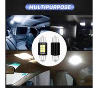 2pcs Cars Small Light Double Tip 6smd-3030 Aluminum Brake Turn Signal Lamp Bulb Indoor Reading White Light_39m m