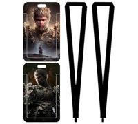 2PCS carte d'identité Black Myth Wukong carte d'identité Porte-carte d'identité Porte Badge de Carte d'Identification Pour étudiants, enfants, adultes Pour Clés, Carte d'étudiants, Carte Bus