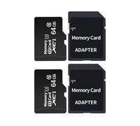2PCS Carte Mémoire micro 64Go Adaptateur SD Vitesse de Lecture Allant jusqu'à 90Mo/S, Classe 10, U3,Carte TF pour