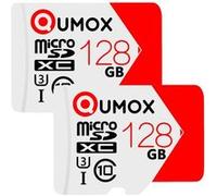 2pcs Carte mémoire micro SD 128Go SDXC Qumox Extreme classe 10 UHS-I U3 80Mo/s G