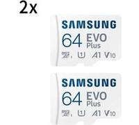 2PCS Carte mémoire Micro SD SDXC SAMSUNG EVO PLUS 64Go MB-MC64KA/EU 130Mb/s ideal pour smartphone tablette etc. G