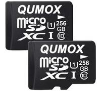 2pcs Carte Mémoire Micro SDXC Qumox 256Go classe 10 UHS-I jusqu'à 80Mo/s G