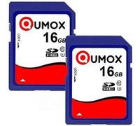 2PCS Carte mémoire SD - QUMOX - SDHC 16 Go - Class 10 - Vitesse lecture 70MB/s - Vitesse écriture 15MB/s