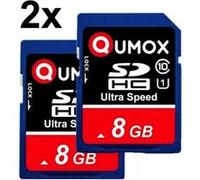 2PCS Carte mémoire SD SDHC 8Go 8G classe 10 Qumox pour appareil photo Caméscope Caméra