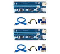 2pcs Carte Vidéo Câble Adaptateur, Câble D'Extension 009s Carte De Montage Pci-E Ver009 Pcie 1x À 16x 6pin Rallonge D'Alimentation Usb 3.0