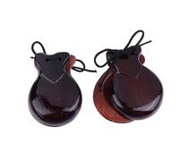2Pcs Castanet Traditionnel Bois Espagnol Castagnettes Flamenco Danse Castagnettes Avec Chaîne Main Clapper Enfants Percussion Orff Instrument de Musique