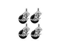 2Pcs Casters 2 Inch Screw Side Brake Wheel M10 Thread Roller Caster Casters