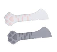 2pcs Cat Food Spoon Set - Sacle & Silicone Curved Head Cand Overner avec Facile pour la Maison et les Voyages - Idéal pour les Amoureux des Chats (Ragdoll et chat gris bleu)
