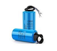 2Pcs CBB60 450V electronic starter Running Capacitor Series Water Pump Startup Capacitors Start electronic starter Run 450VAC 3uF-80uF AUOQKQUT(70UF Blue)
