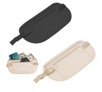 2pcs Ceinture dissimulée avec 2 Compartiments pour téléphone, Argent et Autres Objets de Valeur. Sac de Tailles Anti-vol, Parfait pour Le Sport et Les Voyages, réglable et étanche, ceinture de voyage