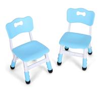 2PCS Chaise pour Enfant Plastique, Chaises de Bureau Réglable en Hauteur, Tabouret Capacité Portante 100kg, Chaises de Bureau pour Enfant Fille Garcon, pour Chambre d'enfant/école/Garderie, Bleu