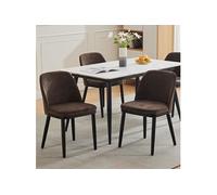 2PCS Chaises de Salle à Manger Vintage - Lot de 2-SALUT -Scandinave- Simili Marron