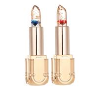 2pcs Changer de couleur Lipstick, rouge à lèvres à fleurs transparentes nutritives hydratantes teintées baume lèvres de longue durée