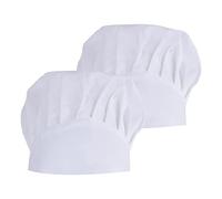2pcs Chapeaux de Chef pour Femme Homme, Réglable Chapeau de Cuisine avec Élastique, Respirant Casquette Cuisinier de Boulanger Champignon Toque de Chef pour Adulte Patissier Maison Restaurant (Blanc)