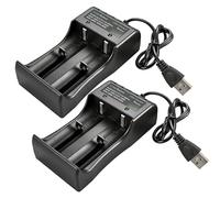 2PCS Chargeur Accu 18650, pour Batteries Rechargeables Lithium ION, Chargeur De Piles Polyvalent avec Alimentation USB, Chargeur Accu 18650 Fiable pour Usage Domestique