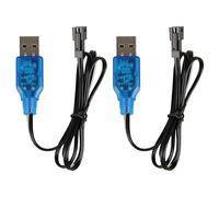 2pcs Chargeur Batterie 3.7v avec Prise SM-2P Câble de Charge USB, NI-MH Battery USB Charger Cable de Chargeur Prise pour Voiture RC Bateau Drone Avions RC et Autres Jouets Télécommandés