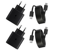 2Pcs Chargeur Charge Rapide USB C 25w Compatible avec Samsung Galaxy S25 S24 S23 S22 S21 A55 A54 A53 A52 20 S9 S8, Chargeur Secteur Type C avec 2 Cables USB-C 1M, Adaptateur Charge Rapide Téléphone