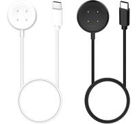 2PCS Chargeur Compatible avec Google Pixel Watch 3/2, Station de Charge Rapide Magnétique avec 1M USB C Câble Compatible avec Fitbit Versa4 Versa3 Sense2 Sense Ace LTE (Noir + Blanc)