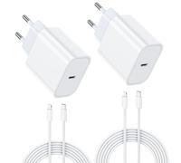 2PCS Chargeur Rapide for iPhone, 25W Prise USB C for iPhone 14/14 Plus/14 Pro/14 Pro Max/13/12/11/SE/Mini/X/XS/XR SE 8 7 6, USB C Prise et 2M Cable Secteur C-To Lightning Mural Alimentation Adaptateur