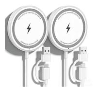 2PCS Chargeur sans Fil 15W, Blanc, Chargeur Rapide USB-C pour Téléphone et Écouteurs sans Fil, Design Élégant et Sécurisé, Compatible avec Série 16/15/14/13/12